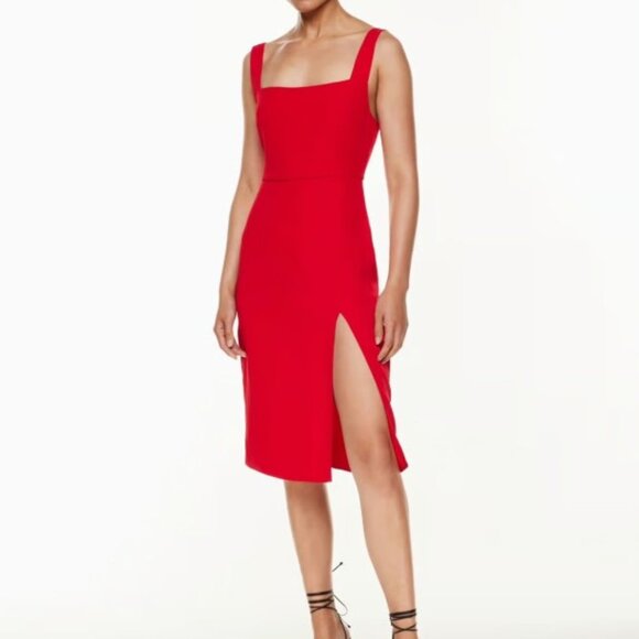 *NEW Babaton 90s Slit Dress Red - Picture 1 of 12
